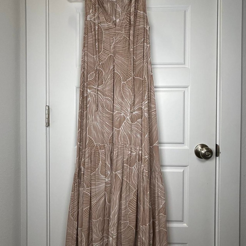 Prologue Taupe & White Maxi Dress
